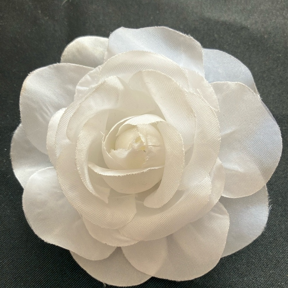 Elegant White Fabric Flower Accessory